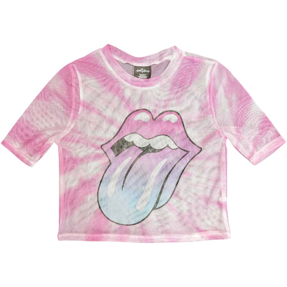 The Rolling Stones Pink Gradient Tongue Crop top Roze Attitude H